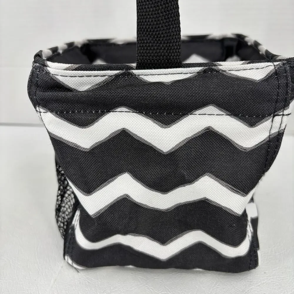 Thirty-One Littles Carry All‎ Caddy Black White Chevron 6 Inch Storage Bin